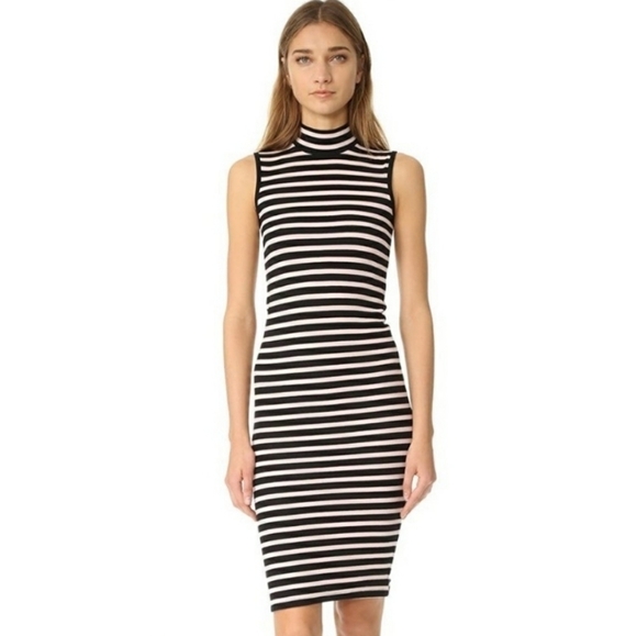 ATM Anthony Thomas Melillo Sleeveless Striped Mock Neck Ribbed Knit Dress XS - Picture 7 of 9